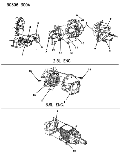 1990 Dodge Dakota Housing & Pan, Clutch Diagram