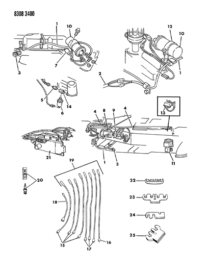 1989 Dodge Ram Wagon Wiring - Engine - Front End & Related Parts Diagram 2