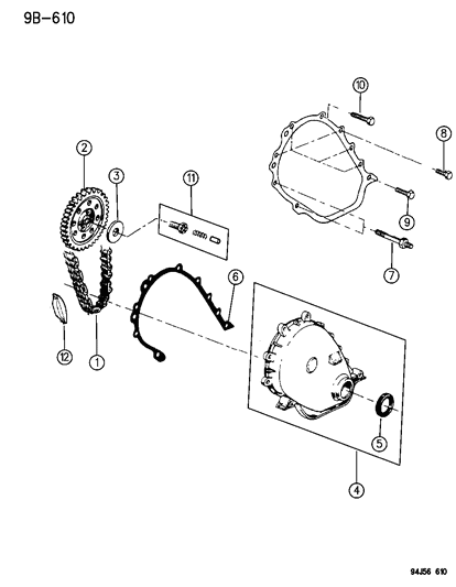 1995 Jeep Grand Cherokee Timing Cover & Intermediate Shaft Diagram