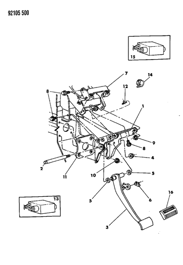 1992 Chrysler Town & Country Brake Pedal Diagram