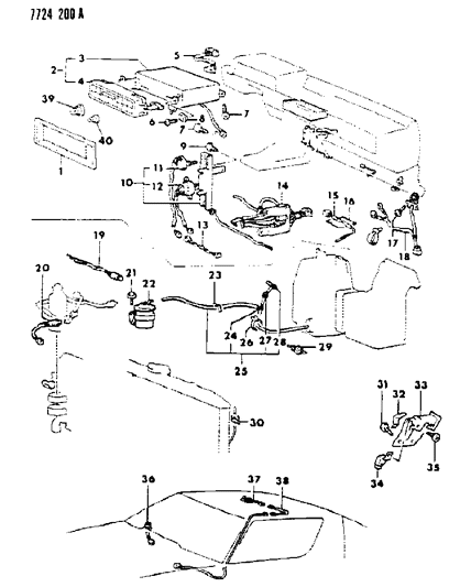1988 Chrysler Conquest Controls, Heater And Air Conditioning Diagram