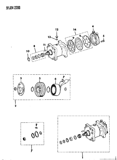 1992 Jeep Cherokee Compressor, Air Conditioning Diagram