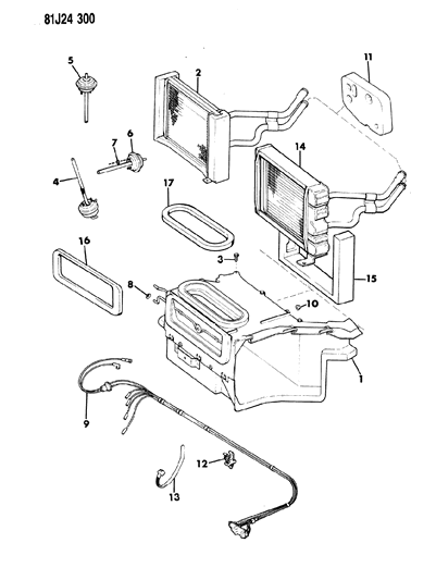 1986 Jeep Wagoneer Housing & Core, Heater Diagram
