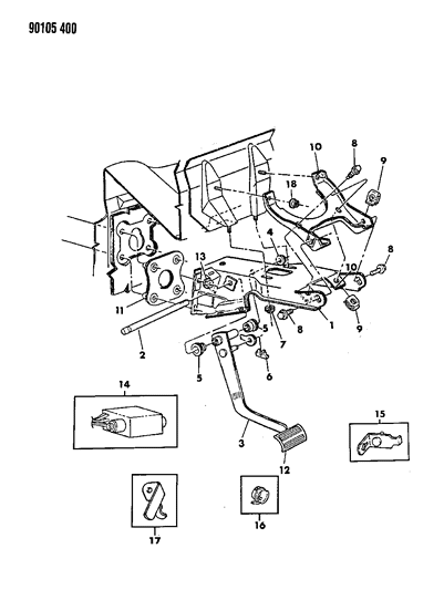 1990 Chrysler LeBaron GTC Brake Pedal Diagram