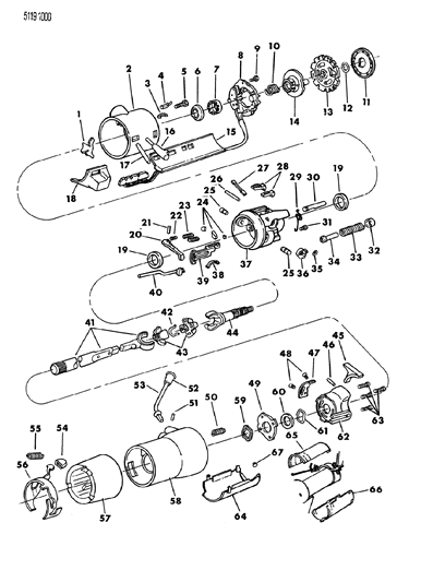 1985 Dodge Aries Column, Steering, Upper With Tilt Diagram