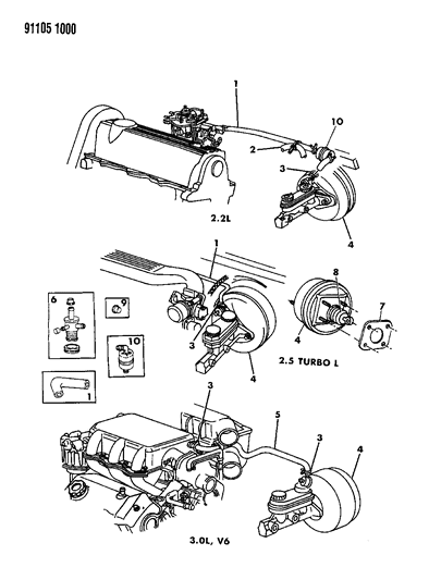 1991 Chrysler LeBaron Booster, Power Brake Diagram