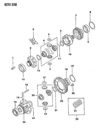 1992 Dodge Colt Power Train Automatic Transaxle Diagram 2