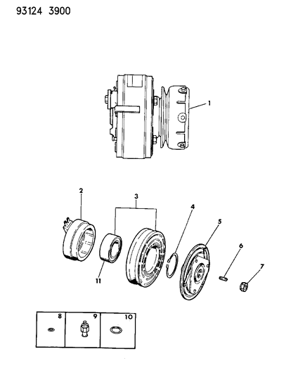 1993 Dodge Daytona A/C Compressor Diagram 1