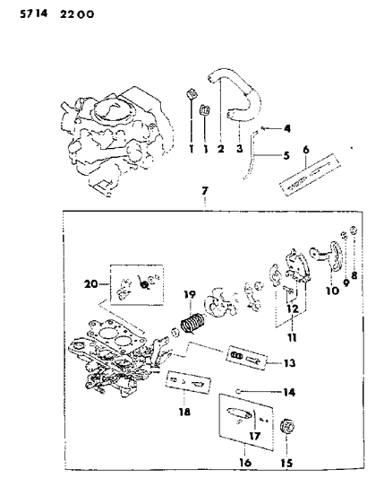 1985 Dodge Ram 50 Carburetor Throttle Parts Diagram 1