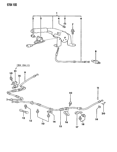 1989 Dodge Colt PERF Part-Parking Brake Switch MOUNTI Diagram for MF240001