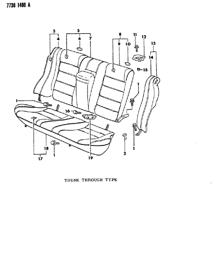 1988 Dodge Colt Rear Seat Diagram 4