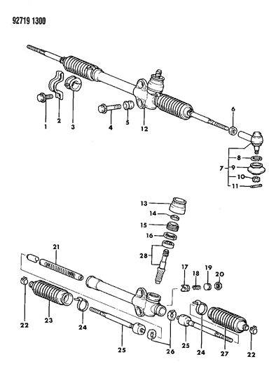 1992 Dodge Colt Gear - Manual Steering Diagram