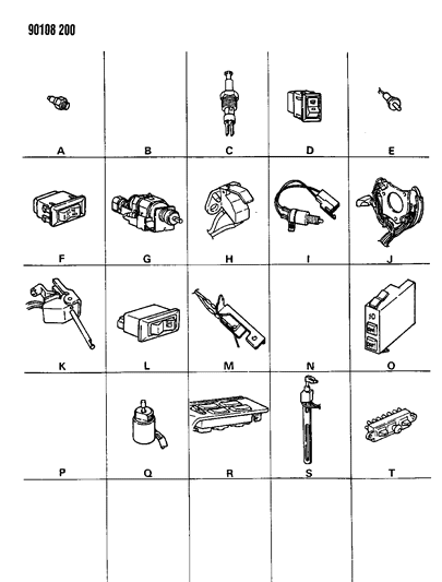 1990 Chrysler LeBaron Switch-Ign & Starter Diagram for 3747882