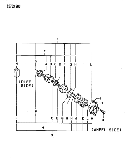 1994 Dodge Stealth Rear Axle Drive Shaft Diagram