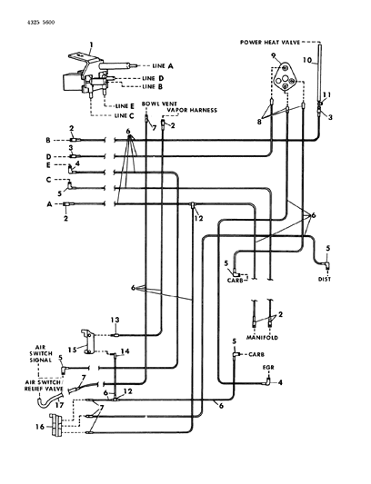 1985 Dodge Ram Van EGR Hose Harness Diagram 13