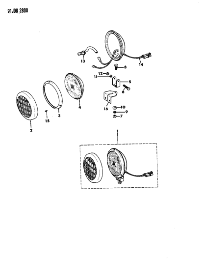 1993 Jeep Wrangler Lamps - Fog Diagram 2