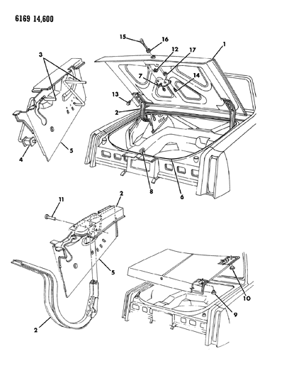 1986 Chrysler Fifth Avenue Deck Lid Diagram