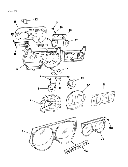 1985 Dodge Ram Wagon Instrument Panel Cluster Diagram