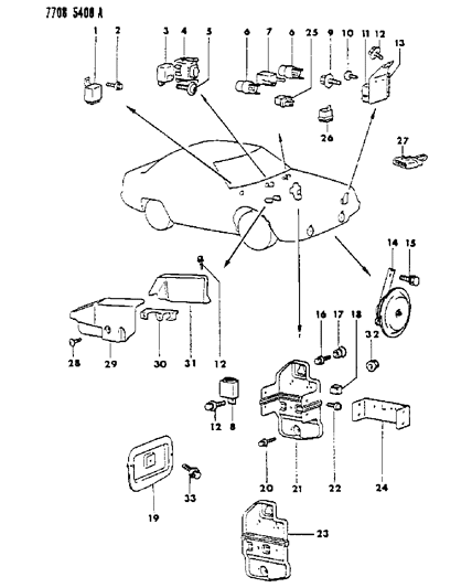 1988 Dodge Colt Bolt-Steering Column Diagram for MS240160