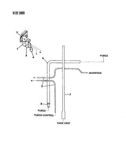 1989 Dodge Spirit Vapor Canister Hose Harness Diagram