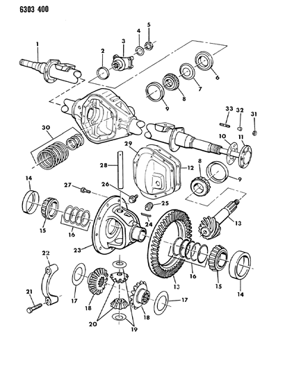 1987 Dodge Ram Van Axle, Rear Diagram 2