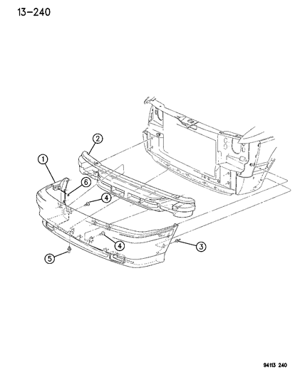 1995 Dodge Grand Caravan License Plate Tray Diagram for 4576472