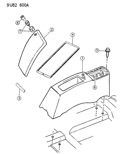 1991 Jeep Wrangler Door Diagram for 4636721