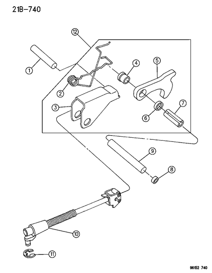 1996 Chrysler Town & Country Parking Sprag Diagram 2