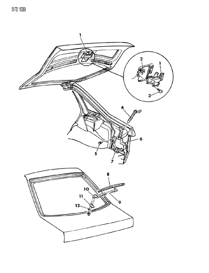 1985 Chrysler LeBaron Liftgate Wiper & Washer System Diagram