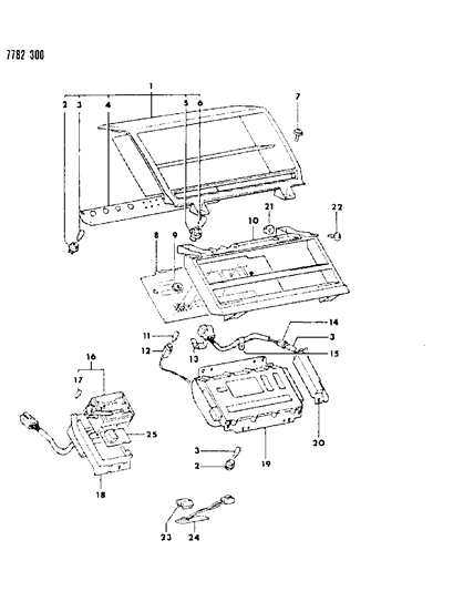 1987 Dodge Colt Meter, Liquid Crystal Display Diagram