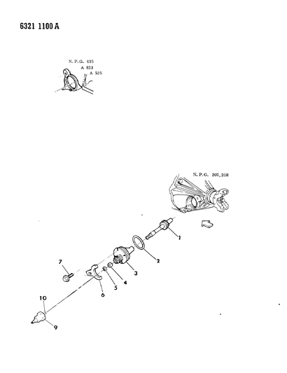 1987 Dodge Dakota Cable, Speedometer With Pinion And Retainer Diagram