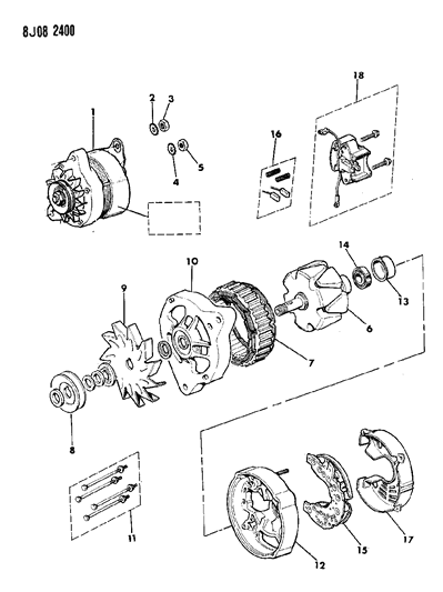 1988 Jeep Cherokee ALTRN-Euro Paris RHONE 75 Amp Diagram for 53001764