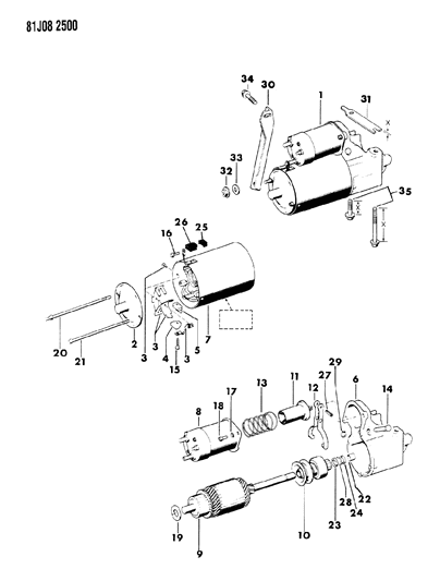 1984 Jeep Wrangler Starter & Mounting Diagram 5