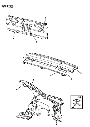 1992 Dodge Shadow Liftgate Opening Panel Diagram