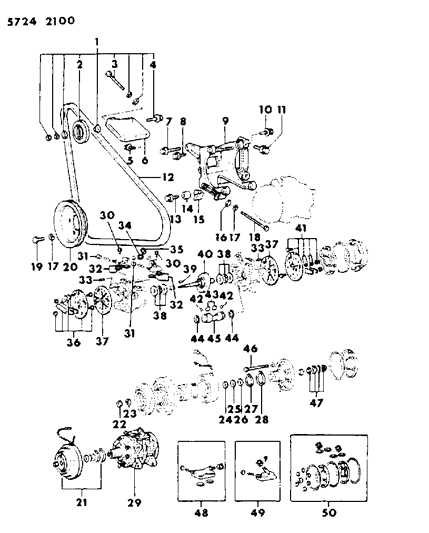 1986 Dodge Conquest Bolt-A/C Compressor Diagram for MF244867