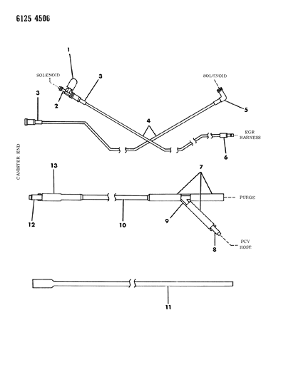 1986 Dodge Caravan Vapor Canister Hose Harness Diagram 5