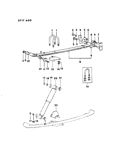 1986 Dodge Ram 50 BUSHING K-Rear Suspension Spring Diagram for MT362394