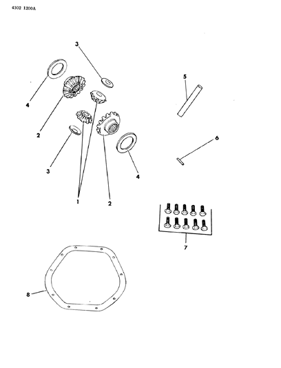 1984 Dodge Ramcharger Differential Parts Kit Diagram