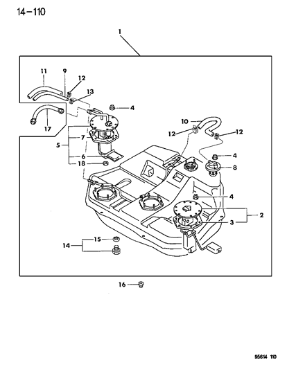 1996 Chrysler Sebring Fuel Tank & Pump Diagram 2