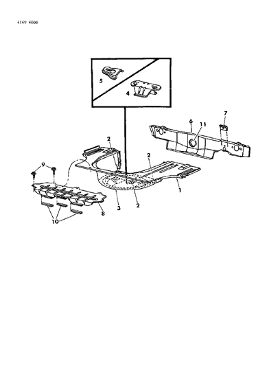 1984 Chrysler Laser Floor Pan Rear Diagram