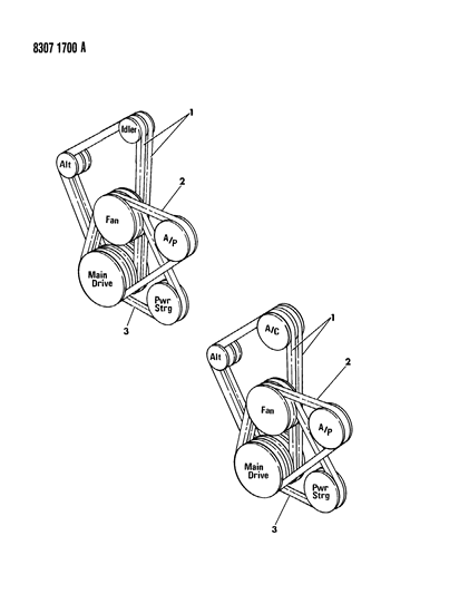 1989 Dodge W350 Drive Belts Diagram 1