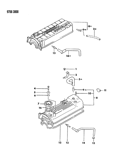 1989 Dodge Ram 50 Cylinder Head Cover Diagram