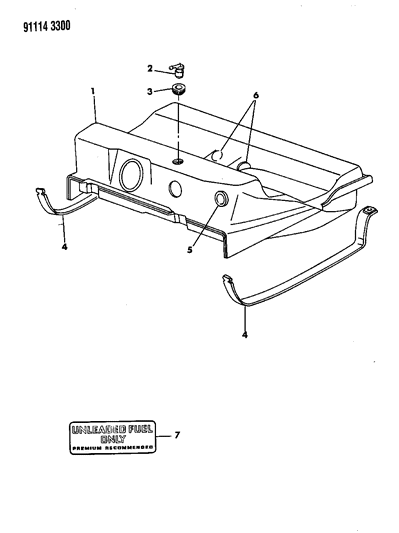 1991 Chrysler LeBaron GTC Fuel Tank Diagram