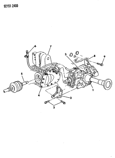 1992 Chrysler Town & Country Power Transfer Unit Mounting Diagram