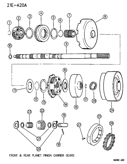 1994 Dodge Ram 2500 Gear Train & Intermediate Shaft Diagram 2