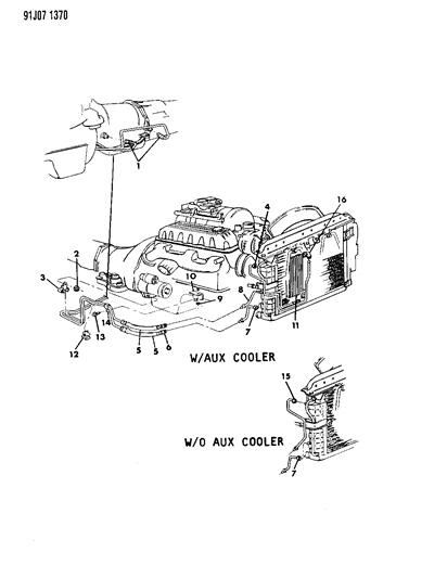 1993 Jeep Grand Cherokee Cooler Engine Oil Diagram for 52006344