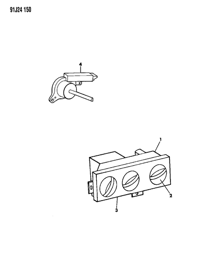 1993 Jeep Grand Cherokee Control A-Assembly - Climate-HTR Diagram for 55035965