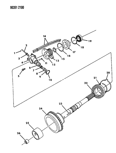 1991 Dodge W250 Governor & Output Shaft Diagram 1