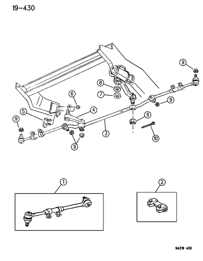 1995 Dodge Ram 3500 Linkage, Steering Diagram 1