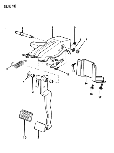 1984 Jeep Wrangler BRCKT Ass-Y Diagram for J8130726